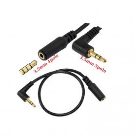 OLLIVAN Kabel Audio AUX 3.5mm 4 Pole to 3 Pole Male to Female 16cm - AV119 - Black - 2