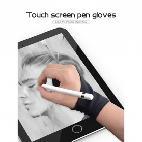 NEO STAR Sarung Tangan Stylus Two Finger Artist Glove Drawing Tablet Size L - LLC09 - Black - 3