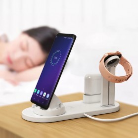 HICBEST Wireless Charging Docking Station 3 in 1 for Smartphone Apple Watch Airpods - BXD-07A - White - 3