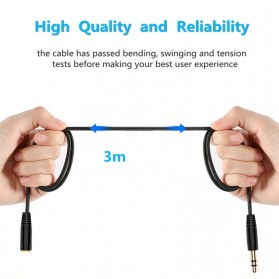 LINGHUANG Kabel Audio AUX 3.5 mm Male to Female 3 Meter - AV124 - Black - 8