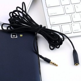 LINGHUANG Kabel Audio AUX 3.5mm Male to Female 4.8 Meter - AV124 - Black
