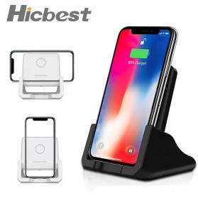 Hicbest Stand Holder Smartphone Wireless Charger 10W - A9189 - Black