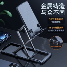 FOKINGES Smartphone Tablet Stand Holder Foldable Aluminium - F5SG - Dark Gray