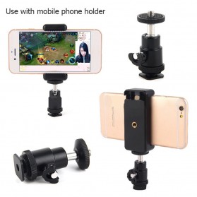 Aksesoris Smartphone ( HP ) - AIEACH Dudukan Hot Shoe Smartphone Holder Bracket Mount - F361 - Black