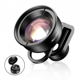 APEXEL Lensa Kamera Smartphone Universal Clip 100MM Macro Lens - APL-HD5BM - Black