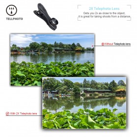 APEXEL 7 in 1 Lensa Fisheye + Macro 15x + Wide Angle + Telephoto + CPL+ Kaleidoscope Lens Kit - APL-DG7 - Black - 5