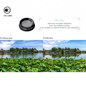 APEXEL 7 in 1 Lensa Fisheye + Macro 15x + Wide Angle + Telephoto + CPL+ Kaleidoscope Lens Kit - APL-DG7 - Black - 8