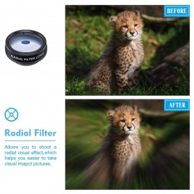 APEXEL 10 in 1 Lensa Fisheye + Macro + Wide Angle + Telephoto + Kaleidoscope + Filter Lens Kit - APL-DG10 - Black - 5