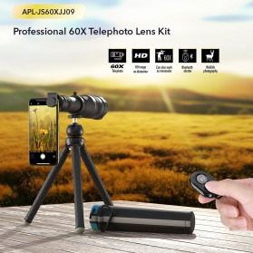 APEXEL Lensa Smartphone Telephoto Lens 60X Tripod Remote - APL-JS60XJJ09 - Black - 3
