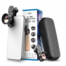 APEXEL Lensa Kamera Smartphone Universal Clip 5 in 1 Lens Kit - APL-HB5 - Black - 6