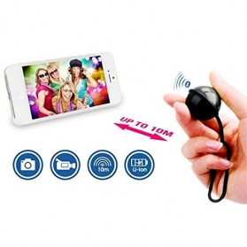 Tomsis Ipega Bluetooth Remote Control Self Timer for Smartphone - PG-9027 - Black - 1