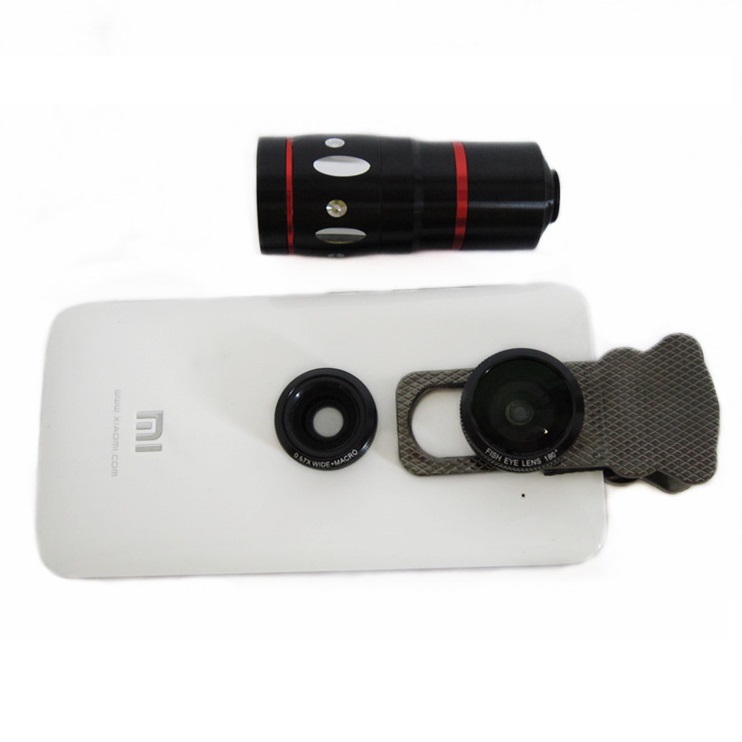 Lesung Universal Cat Clip Fisheye with 10X Zoom Telephoto Lens Kit 4 in 1 - LX