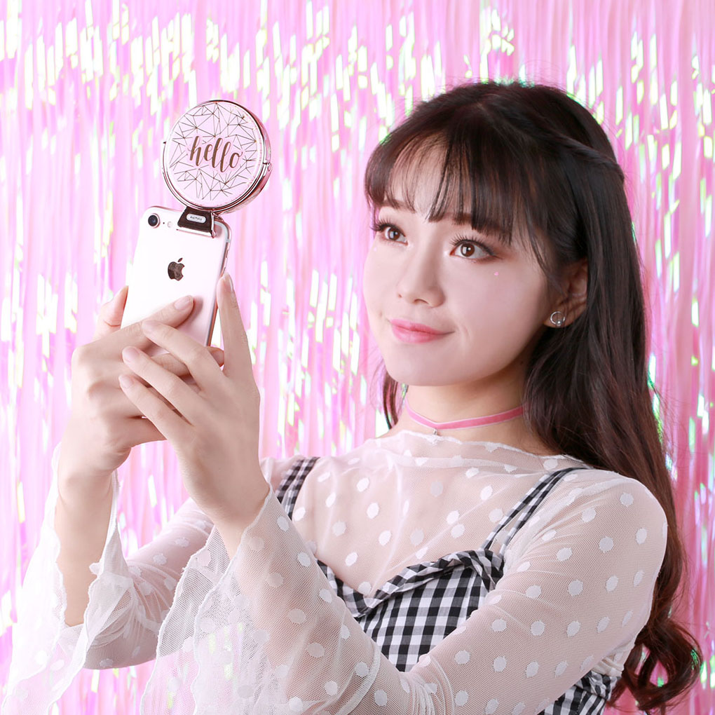 Remax Mirror Selfie Ring Light - ML-03 - Pink - 3