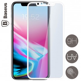Baseus Silkprint Anti Blue Light PET 3D Tempered Glass for iPhone X/XS - White