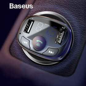 Audio Transmitter Mobil - Baseus 2 in 1 Smart Car Bluetooth Audio Transmitter + USB Charging - CCTM-01 - Black