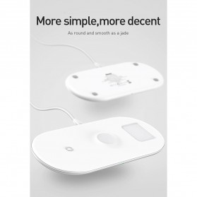 Baseus Fast Wireless Charger Pad 3 in 1 Smartphone Airpods Apple Watch - WX3IN1 - White - 7