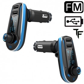 Car FM MP3 Modulator with USB Charger 2.1A for Smartphone - 618C - Black/Blue