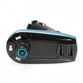 Car FM MP3 Modulator with USB Charger 2.1A for Smartphone - 618C - Black/Blue - 3