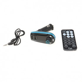 Car FM MP3 Modulator with USB Charger 2.1A for Smartphone - 618C - Black/Blue - 6