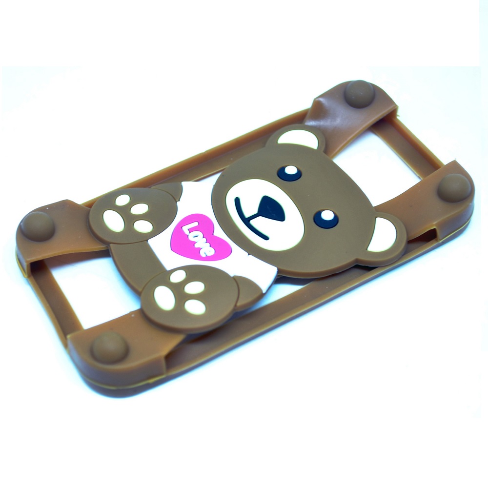 Teddy Bear Bumper Ring Silicone Case For Smartphone 4 55 Inch
