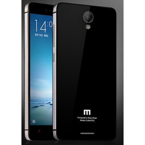 ... Aluminium Tempered Glass Hard Case for Xiaomi Redmi Note 2 - Black/Silver - 3 ...