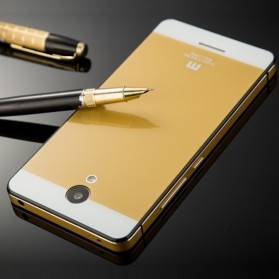 Aluminium Tempered Glass Hard Case for Xiaomi Redmi Note 2 - Golden · Product Image