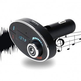 Bluetooth Car FM Transmitters with Call Function - Black - 1