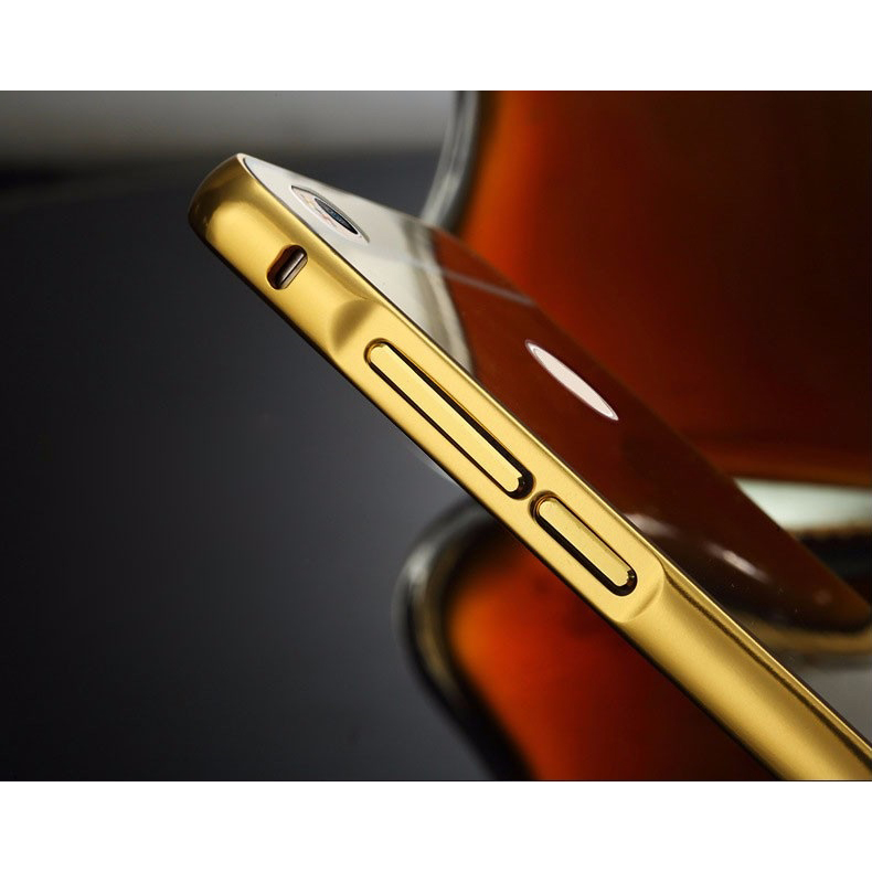 Aluminium Bumper with Mirror Back Cover for Xiaomi Mi4s - Golden - 5 .