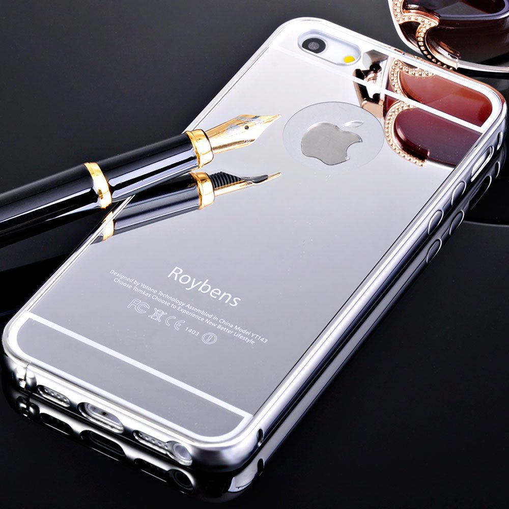 Aluminium Bumper with Mirror Back Cover for iPhone 5c 