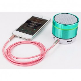 HiFi Gold Plated Kabel Audio AUX Nylon Audio Beats 3.5 mm to 3.5 mm - Black - 5