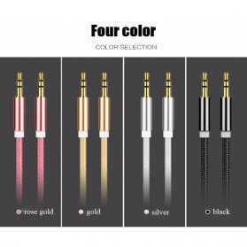 HiFi Gold Plated Kabel Audio AUX Nylon Audio Beats 3.5 mm to 3.5 mm - Black - 8