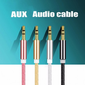 HiFi Gold Plated Kabel Audio AUX Nylon Audio Beats 3.5 mm to 3.5 mm - Black - 13