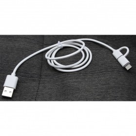 Kabel Data 2 in 1 USB Type C & Micro USB - White - 2