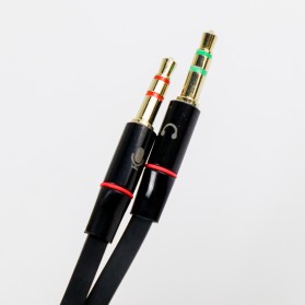 Taffware Splitter Audio Jack 3.5mm Female ke Dual 3.5mm Male HiFi (Mic+Hear) - L43 - Black - 2