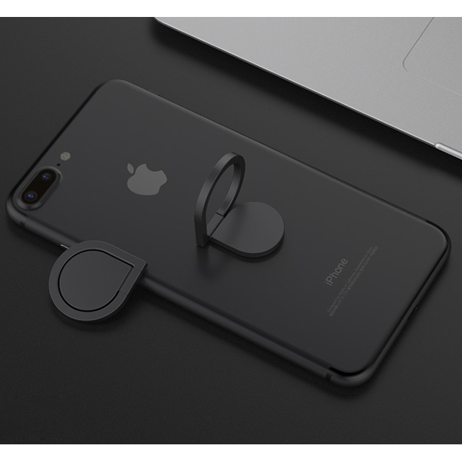 Metal iRing Smartphone Holder Desain Tear Drop - Black 