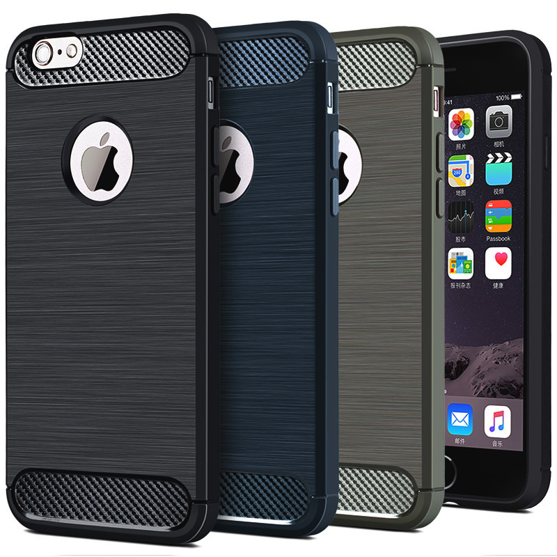 TPU Silicone Case Carbon Fiber for iPhone 7/8 Plus Black