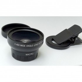 APEXEL Lensa Super Wide Angle Lens + Macro Smartphone - APL-0.45WM - Black - 3