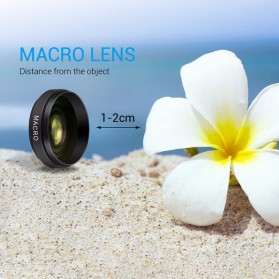 APEXEL Lensa Super Wide Angle Lens + Macro Smartphone - APL-0.45WM - Black - 5