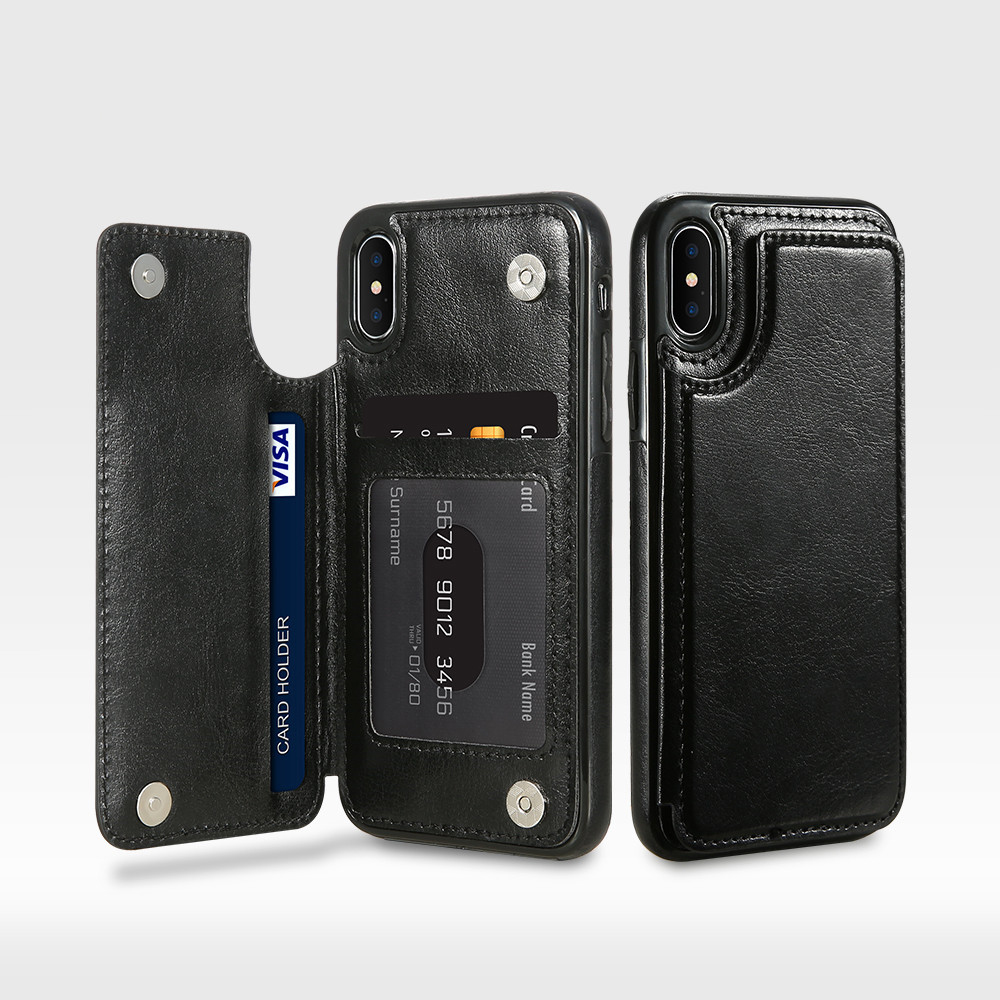 Leather Smartphone Case with Mini Wallet for iPhone X 