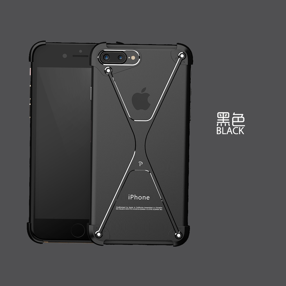 Oatsbasf X Shape Ring Bumper Case for iPhone 7 Plus / 8 Plus Black