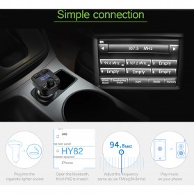 Bluetooth Audio Receiver FM Transmitter Handsfree with USB Car Charger - HY-82 - Black - 5