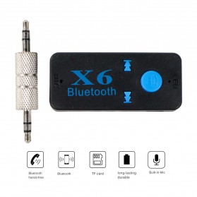 Bluetooth 5.0 Aux Audio Receiver Mobil 2.4 GHz - X6 - Black