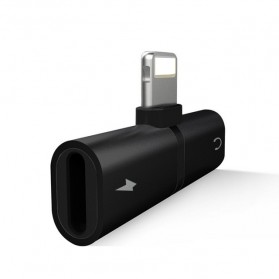 KINGMAS Audio Converter Lightning Audio Splitter for iPhone 7/8/X - JLD-7062 - Black