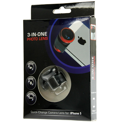 Photo Lens Kit 3 in 1 (180 Degree Fisheye Lens + Super 