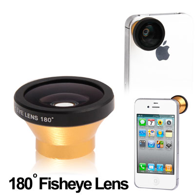 Fisheye Wide Angle Golden Lens 180 Degree for iPhone 4 