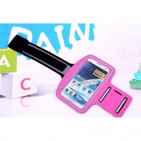 Neoprene Material Sports Armband Case with Key Storage for Samsung Galaxy Note 2/3 - ZE-AD207 - Rose - 1