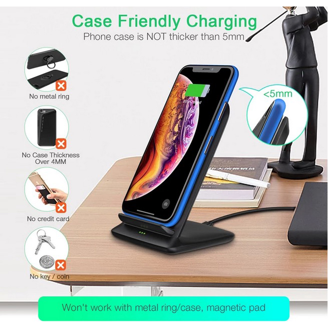 CHOETECH Qi Wireless Charger Stand Fast Charging 7.5W