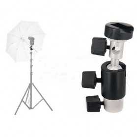 BINYEAE Dudukan Flash Kamera Hot Shoe Ball Head for Studio Tripod Light Stand Type D - QM3623 - Black