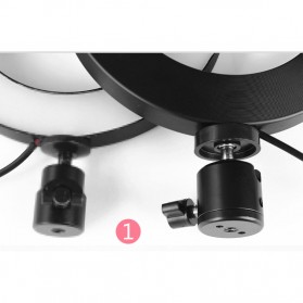 TaffSTUDIO Lampu Halo Ring Light LED Kamera 8W 6 Inch with Mini Tripod - RL-19 - White - 11