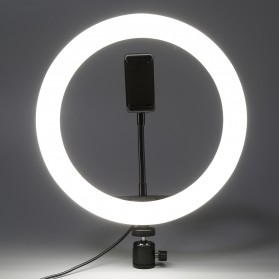TaffSTUDIO Centechia Lampu Halo Ring Light LED Selfie 128 LED 26cm - RL-20 - Black - 6